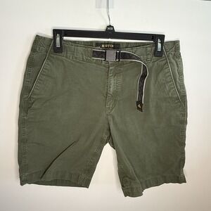 Burton Shorts Men's 32 Army Green MB Ridge Belted Cargo Pocket Outdoor Fast Ship